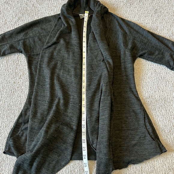 Athleta Cardigan Womens Small Dark Green Waterfall Open Front Athleisure Comfort - Picture 9 of 12